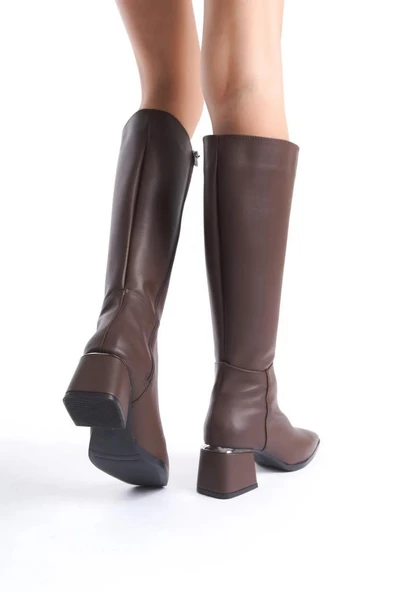 Papuçcity Snyrt 03032 Kadın Topuklu Çizme Bot - 9