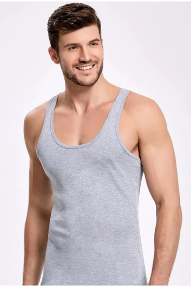 İlke Erkek Sporcu Rambo Atlet 1010-1011-1121 - 3 Adet  Gri 2XL - Resim 2