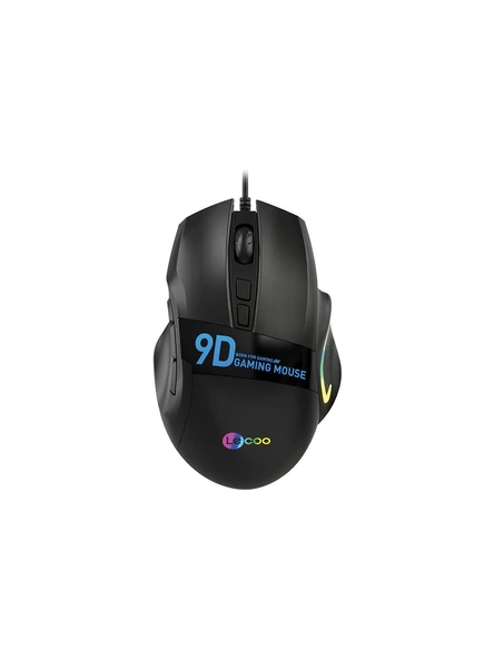 LECOO - MS130 KABLOLU RGB LED AYDINLATMALI 7200DPI MAKRO OYUNCU MOUSE SİYAH