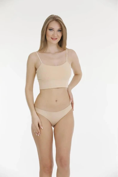 Berrak Kadın Lazer Kesim Polyester Bikini Külot 11690 - 12 Adet  Ten L