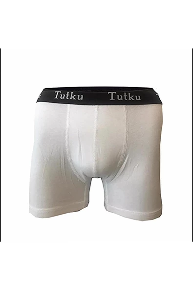 Tutku Erkek Likralı Sporcu  Boxer 0400 - 12 Adet  Beyaz M - 2