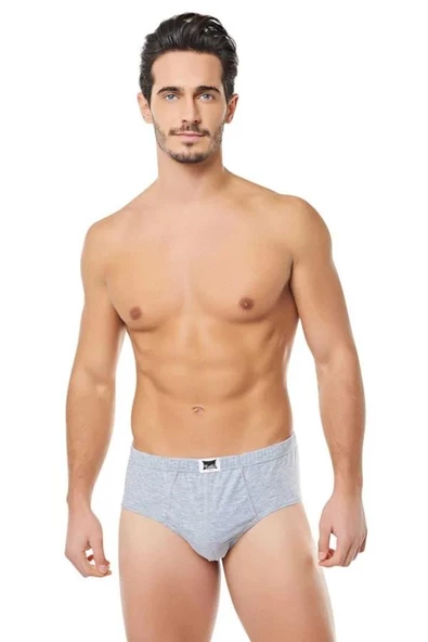 Tutku Erkek Renkli Penye Slip Külot 0109 - 12 Adet  Gri XS