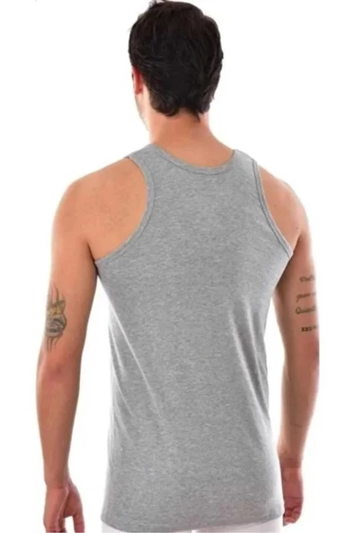 Tutku Erkek Spor Renkli Atlet 0118 - 9 Adet  L Gri
