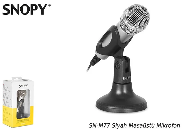 Mikrofon Masaüstü Ve El Snopy SN-M77 Siyah