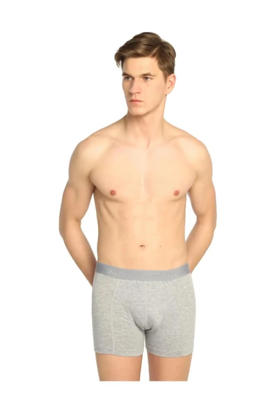 Tutku Erkek Likralı Boxer 0114 - 6 Adet  Gri S
