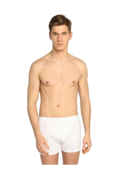 Tutku Erkek Likralı Boxer 0114 - 6 Adet  Beyaz S