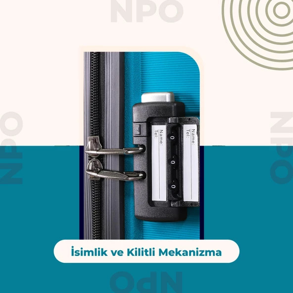NPO Diamond PP(Polipropilen) Küçük (Kabin) Boy Kırılmaz Valiz - Turkuaz - 3