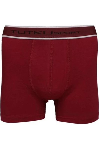 Tutku Erkek Likralı Sporcu  Boxer 0400 - 6 Adet  Bordo S - 2