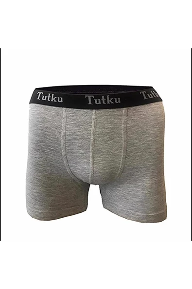 Tutku Erkek Likralı Sporcu  Boxer 0400 - 6 Adet  M Gri