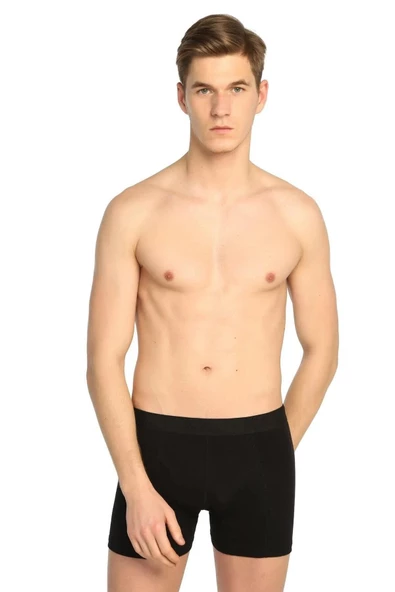 Tutku Erkek Likralı Boxer 0114 - 12 Adet  XL Siyah