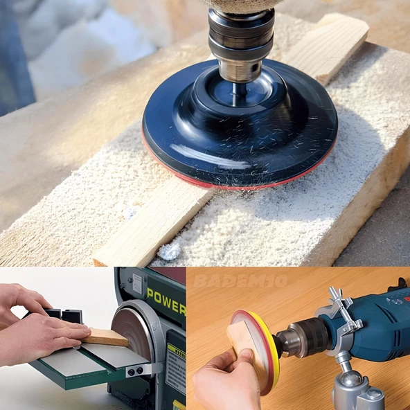 10 Adet 125 mm Cırt Zımpara Kağıdı (150 KUM) Avuç İçi El Zımparaları Spiral Taşlama - 3