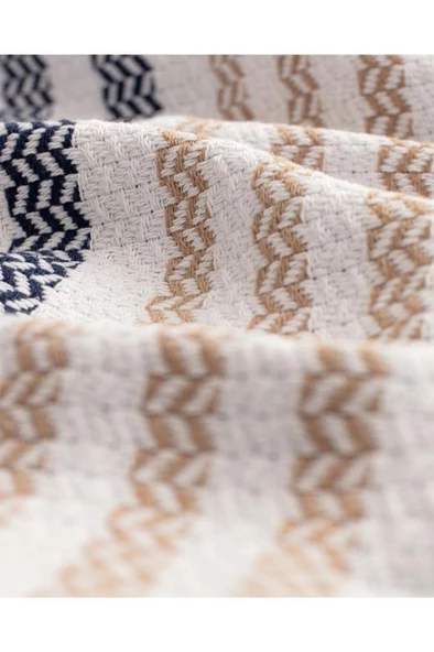 Madame ,Coco Sheryl Çift Kişilik Yatak Örtüsü - Bej/lacivert - 5