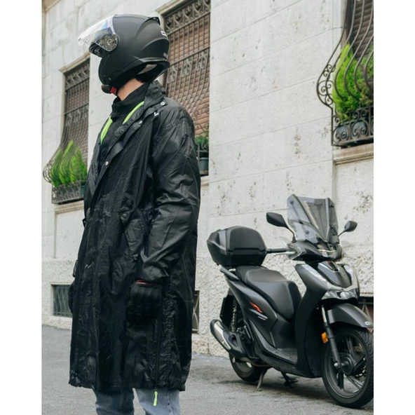 OJ COMPACT OVER PARKA YAĞMURLUK SİYAH M - 4