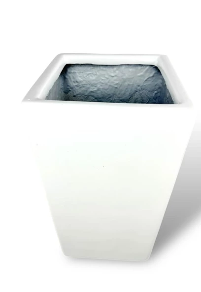 Nettenevime Fiber Saksı Beyaz Konik Vazo Dekoratif Saksı Fiberglas 29*50*19cm - 5