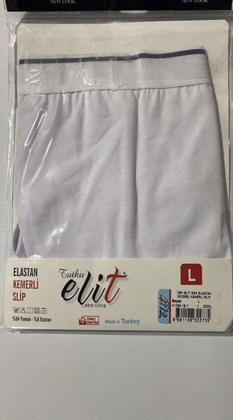 Tutku Elit Erkek Likralı İnce Bel Kemerli Slip Külot 1351 - 9 Adet  Beyaz M - Resim 4