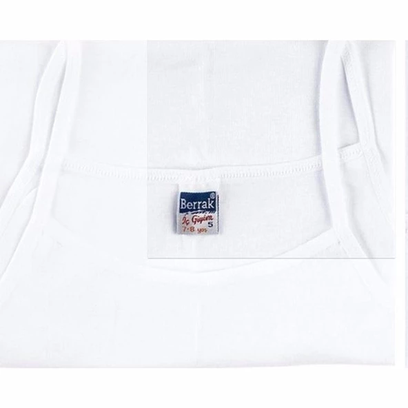 BERRAK KIZ ÇOCUK RİBANA İP ASKILI ATLET 3'Lü  Beyaz 3 No:4-5 Yaş - Resim 3