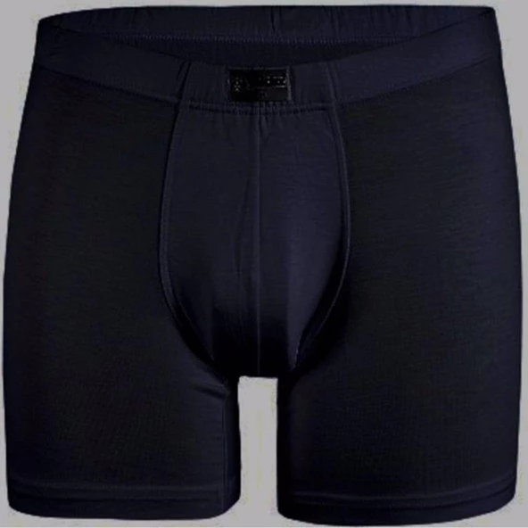 3'Lü Yıldız 320-321-322-323 Erkek Bambu Likralı Boxer  Siyah L