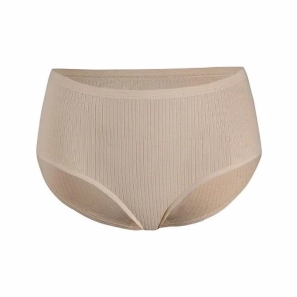 12 Adet Yıldız Çizgili Yüksek Bel Bato Külot  M Ten - Resim 4