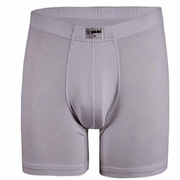 3'Lü Yıldız 320-321-322-323 Erkek Bambu Likralı Boxer  Gri 3XL