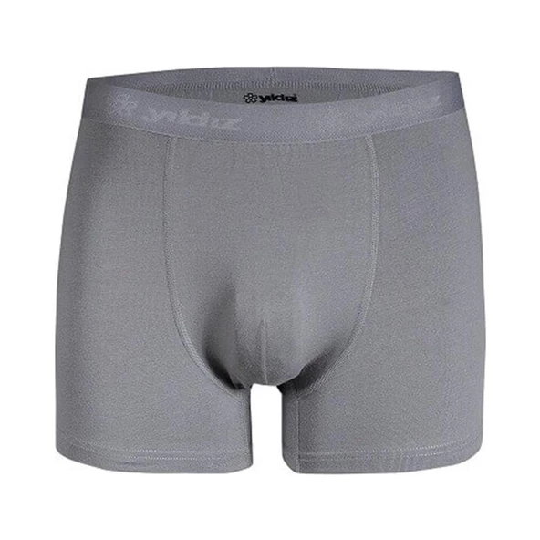 3'Lü Yıldız 38-39-40-41-42 Erkek Modal Pamuklu Likralı Boxer Renk  Gri S - Resim 2