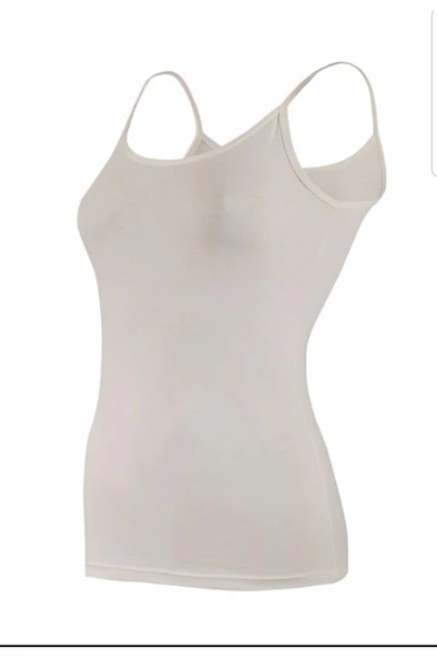 Yıldız Bayan Likralı ip Askılı Atlet Renk Seçenekli  Ekru S ürün görseli