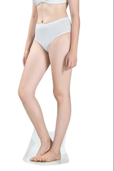 Jiber Kadın Bato Bikini Külot 652 - 6 Adet  Beyaz S