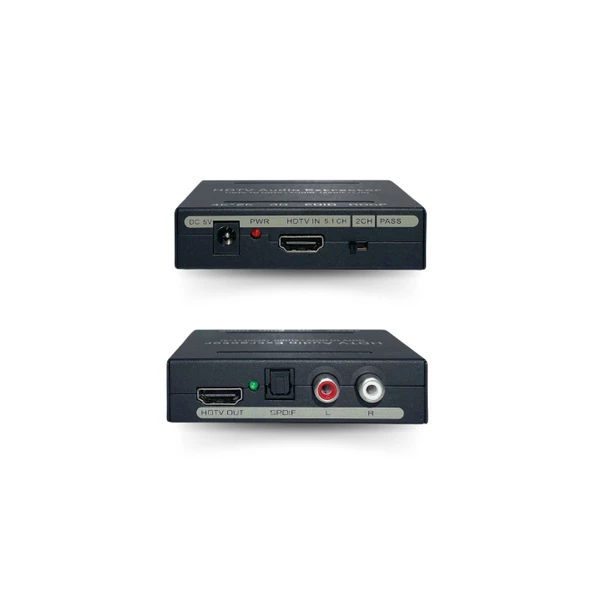 Hdmı Ses Ayırıcı Hdmı To Hdmı + 3.5mm Audio + Optik Spdif Out Hdmı Ses Dönüştürücü Audio Extractor - 3