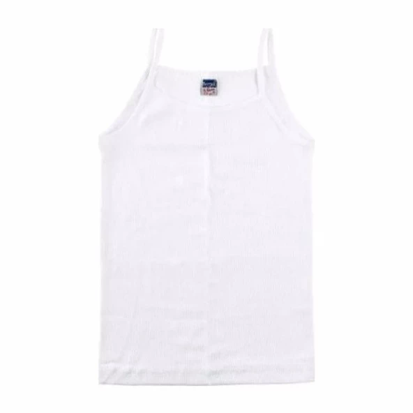 BERRAK KIZ ÇOCUK RİBANA İP ASKILI ATLET 3'Lü  Beyaz 3 No:4-5 Yaş - Resim 2