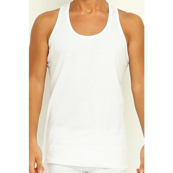Yıldız 370-371-372 Erkek Likralı Atlet 2'Li   Beyaz 2XL