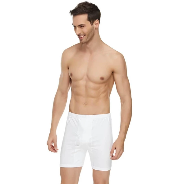 3'Lü Yıldız 05 Erkek Süprem Pamuk Paçalı Arjantin Külot  Beyaz 3XL - Resim 2