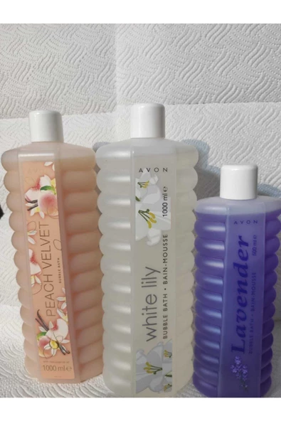 AVON Beyaz Şeftali Banyo Köpüğü 1000ml Lavanta Banyo Köpüğü 500ml White Lily Zambak 1000 Ml