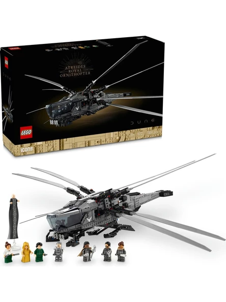 LEGO Icons Dune: Çöl Gezegeni Atreides Royal Ornithopter 10327 - Yetişkinler Için Koleksiyonluk Yaratıcı Model Yapım Seti (1369 Parça)