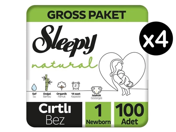 Sleepy Natural 1 Numara Yenidoğan 400'lü Bebek Bezi