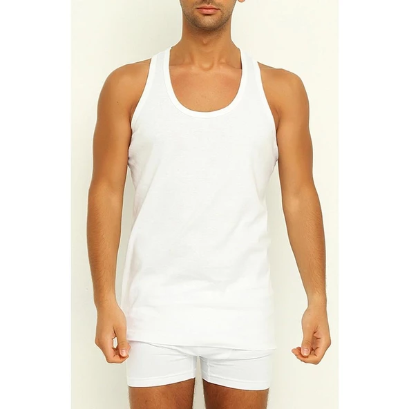 Yıldız 375-376-377 Erkek Likralı Rambo Atlet  Beyaz 2XL