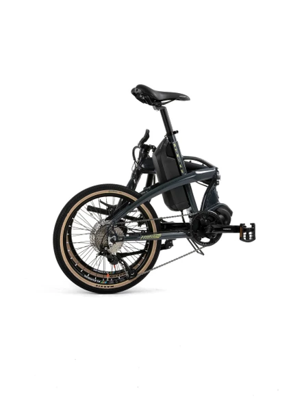 Bisan E-Folding Strike HD Fren Alivio 9 Vites 20 Jant Elektrikli Katlanır Bisiklet Gri Neon Sarı 46 Kadro - 3