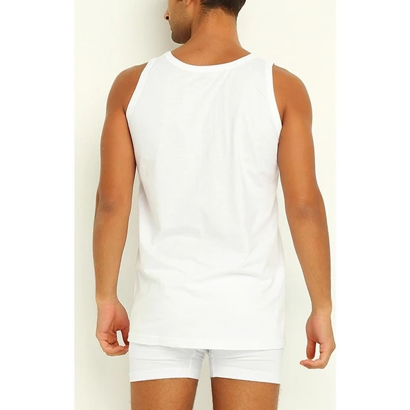 Yıldız 370-371-372 Erkek Likralı Atlet  Beyaz 3XL - Resim 2