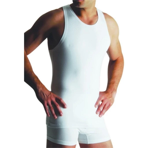 3'Lü Yıldız -315-316 Erkek Bambu Atlet  Beyaz 2XL