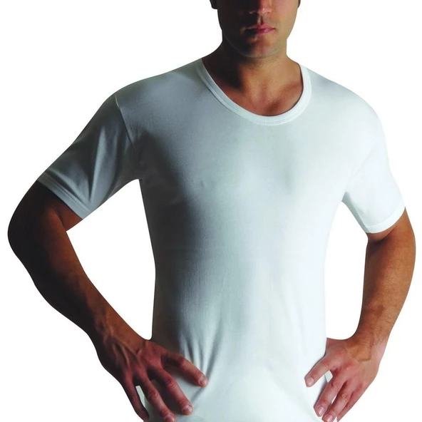 Yıldız 01 Erkek Süprem Bisiklet Yaka Pamuk Fanila  Beyaz 2XL