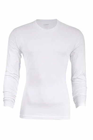 Yıldız Erkek Modal Uzun Kol Sıfır Yaka Body T-shirt Atlet - 385-386  Beyaz 3XL - 2