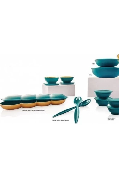 Tupperware Berrak Yeşil-gold Saklama Kabı 10 Lu Set