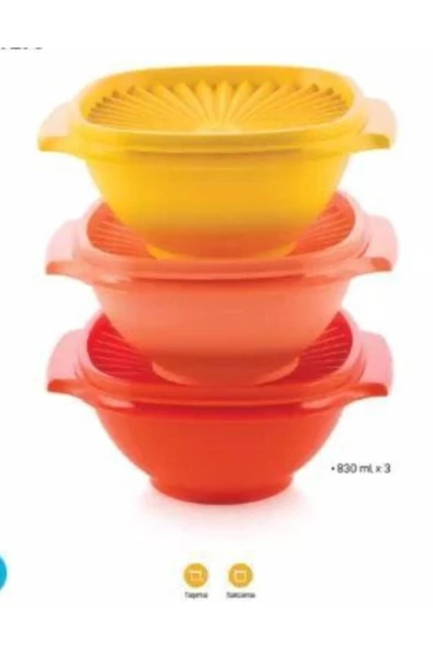 Tupperware 3 Lü Yıldız Kap 830 Ml