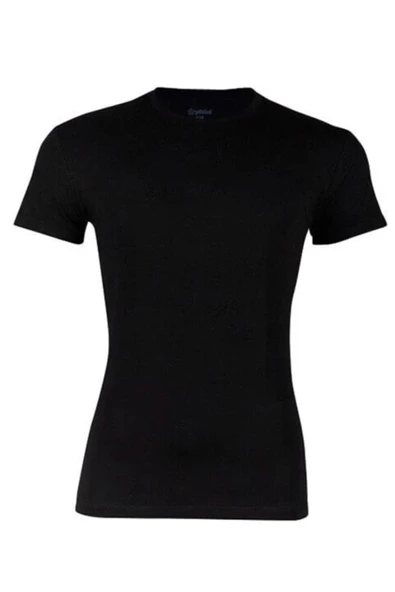 Yıldız Erkek Bambu Sıfır Yaka Kısa Kol Fanila Atlet 3'Lü Paket - 475-476  Siyah 2XL