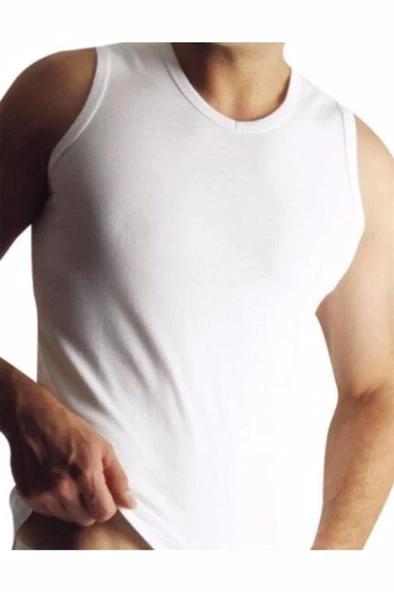 Yıldız Erkek  Modal V Yaka  Sıfır Kol Atlet - 380-381  Beyaz S - Resim 2