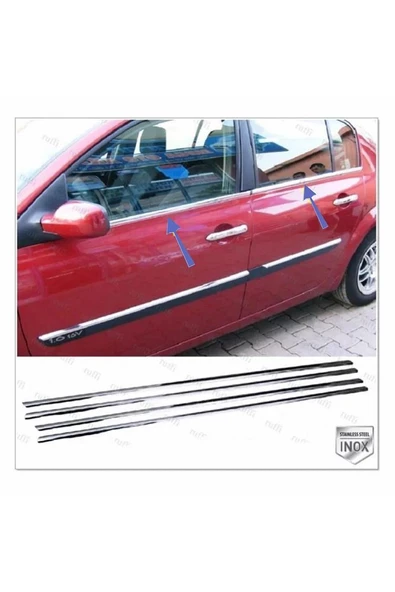 Renault Megane 2 Krom Cam Çıtası 2002-2009 Pazlanmaz Çelik (SEDAN)