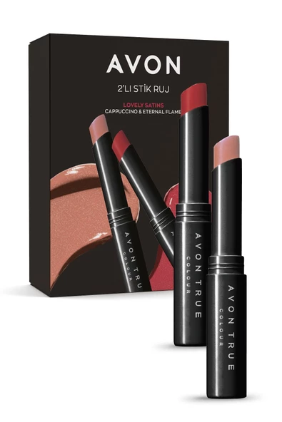 AVON 2'li Lip Stylo Set (LOVELY SATİNS) Cappucino Ve Eternal Flame