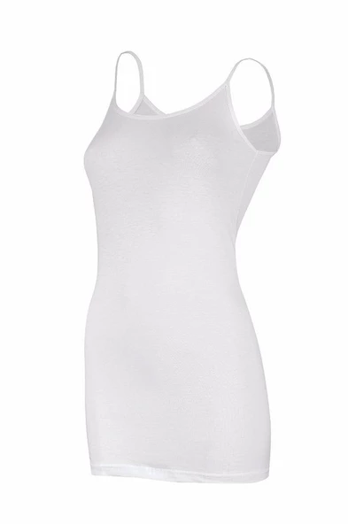 Yıldız Kadın İp Askılı Likralı Uzun Atlet 3'Lü Paket - 2265-2266  Beyaz XL ürün görseli