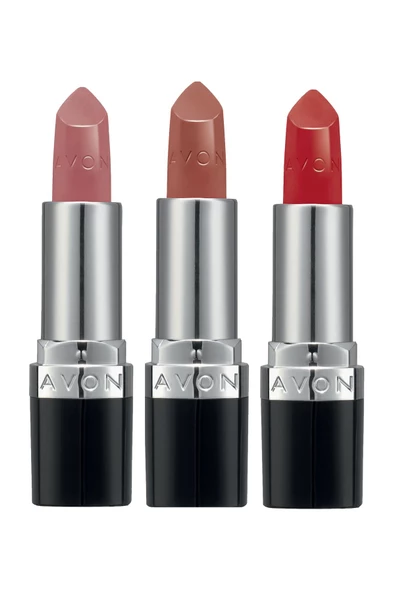 AVON Ultra Kremsi Ruj Paketi Blush Nude, Cappuccino ve Red 2000