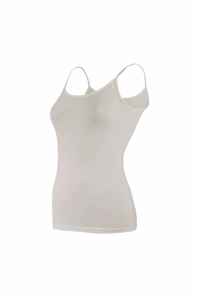 Yıldız Kadın Likralı İp Askılı Atlet 3'Lü Paket -2169-2170-2171-2172-2173-2174  Ekru 2XL - Resim 2