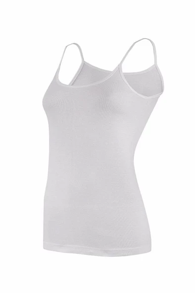 Yıldız Kadın Ribana Biyeli İp Askılı Atlet 3'Lü Paket - 2026-2043-2047  Beyaz L - Resim 2