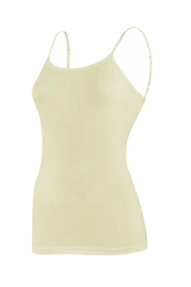 Yıldız Kadın Modal Ayarlanabilen Askılı Atlet 3'Lü Paket - 2185-2186-2187  Ekru S ürün görseli 1